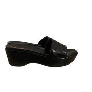 Vintage Y2K Prada Sport  Platform Slides Black Shoes Size EU 40